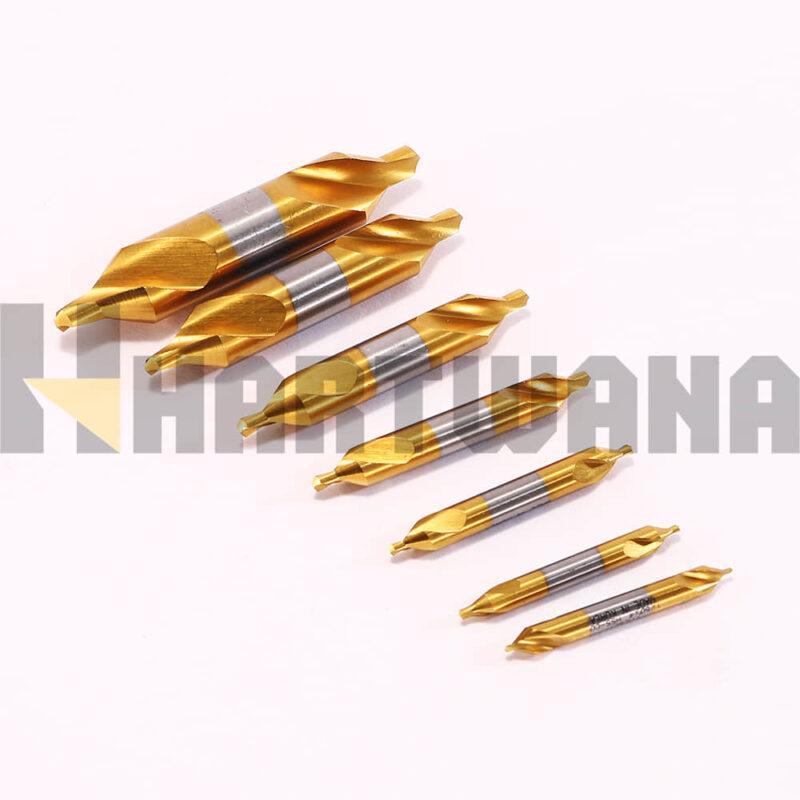 HARTWANA Center Drill Bit TiALN HSS 60° 1.0 1.5 2.0 2.5 3.0 4.0 5.0