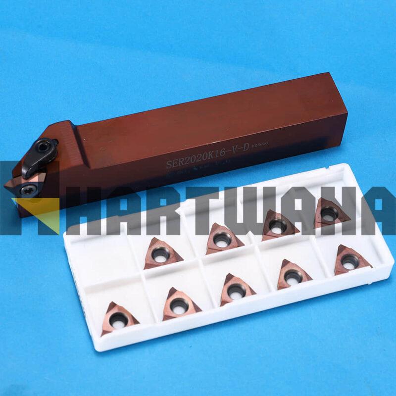HARTWANA Lathe Threading Tool Vertical Holder SER2020K16 Indexable Threading Inserts