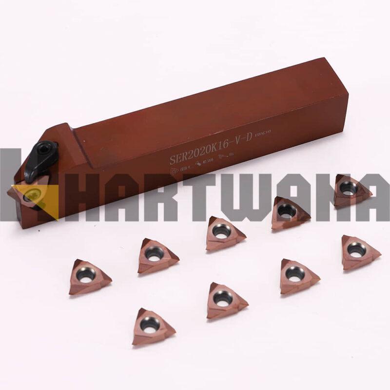 Lathe Threading Tool Vertical Holder SER2020K16 Indexable Threading Inserts 16VERAG60