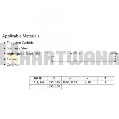 Diamond Cutting Wheel Cutting Cut off blade D150mm Thick1mm For Cutting Carbide Rods