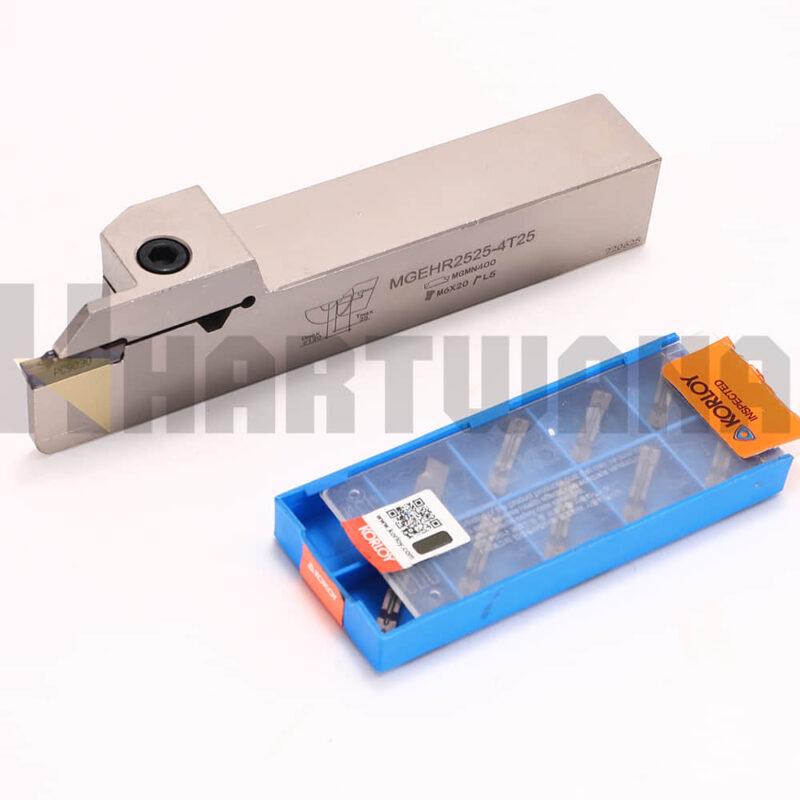 MGMN400-M 9030 KORLOY Grooving Inserts Lathe Grooving Tool Cut-Off Holder MGERHR2525K-4T25