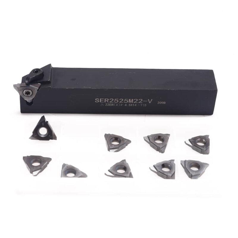 30 Degree Metric Trapezoidal Pitch 4.0 22VER4.0TR Vertical Indexable Lathe Threading Tool Holder 25mm