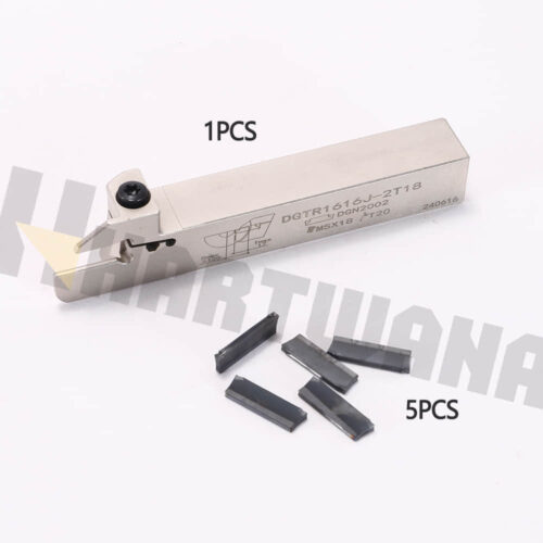 Lathe Grooving Tool Cut Off Holder DGTR1616J-2T18 Indexable Carbide Grooving Insert DGN200 5PCS