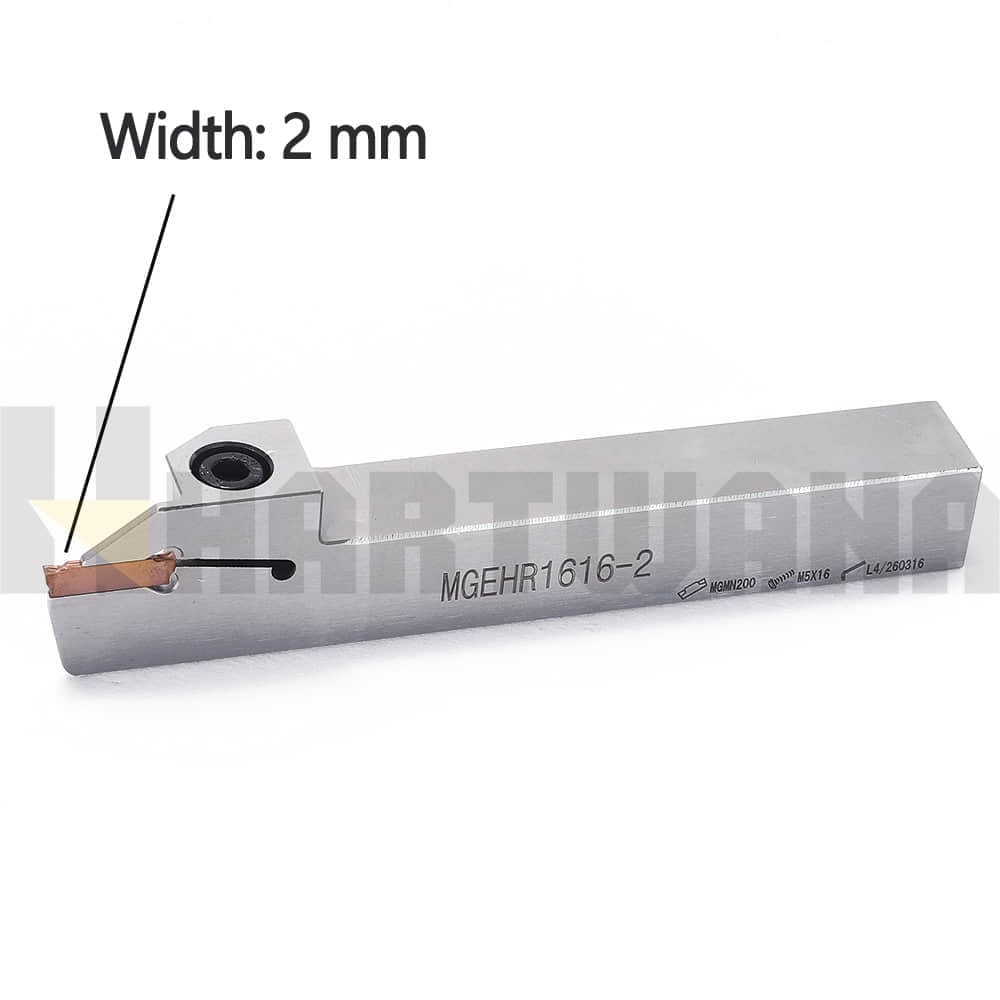HARTWANA MGEHR1616-2 Lathe Grooving Turning Tool Holder Ground Carbide Insert MGGN200-T 2PCS