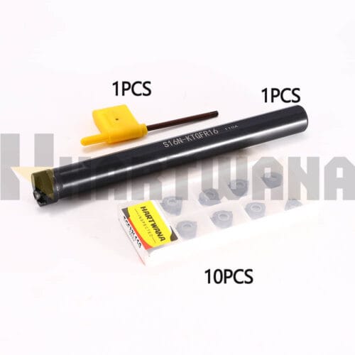 HARTWANA Lathe Internal Grooving Boring Bar S16N-KTGFR16 Holder Width 1.1mm Snap Ring Grooving Insert 3 Flutes TGF32L110 10PCS
