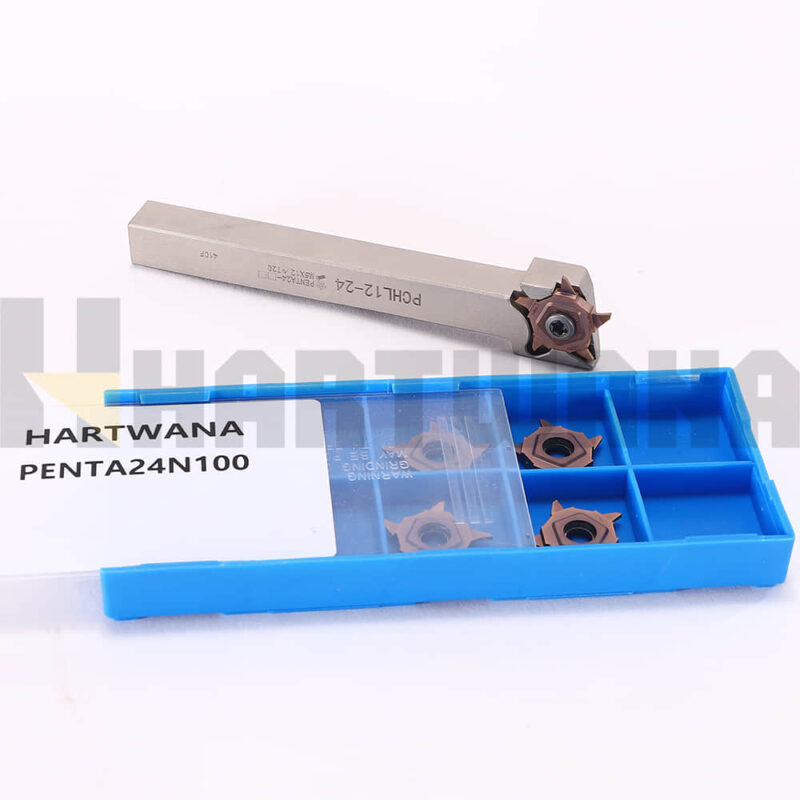 Lathe Grooving Left Hand Holder PCHL12-24 Indexable Grooving Inserts 5 Flutes PENTA24N100 Width 1mm