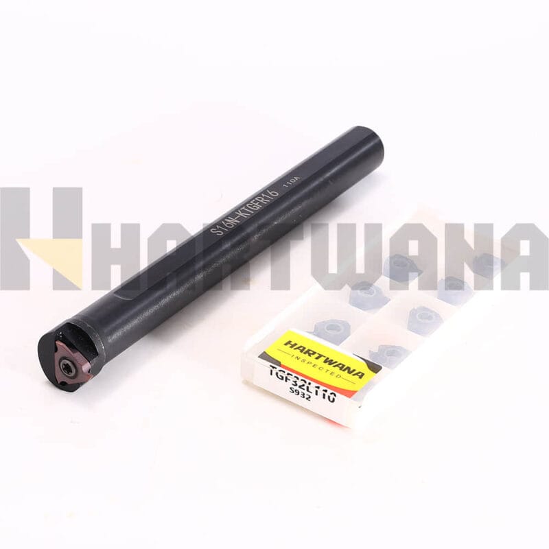 HARTWANA Lathe Internal Grooving Boring Bar S16N-KTGFR16 Holder Width 1.1mm Snap Ring Grooving Insert 3 Flutes TGF32L110 10PCS