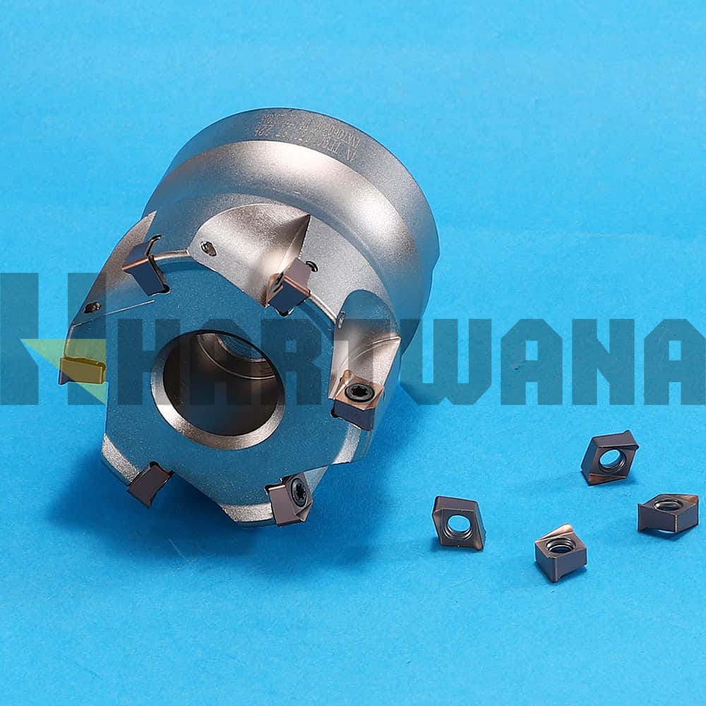 50mm Face End Mill 90 Degree Indexable Milling Inserts Double-sided 4NKT06 With R8-FMB22 Shank