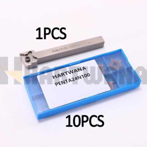 Lathe Grooving Left Hand Holder PCHL12-24 Indexable Grooving Inserts 5 Flutes PENTA24N100 Width 1mm