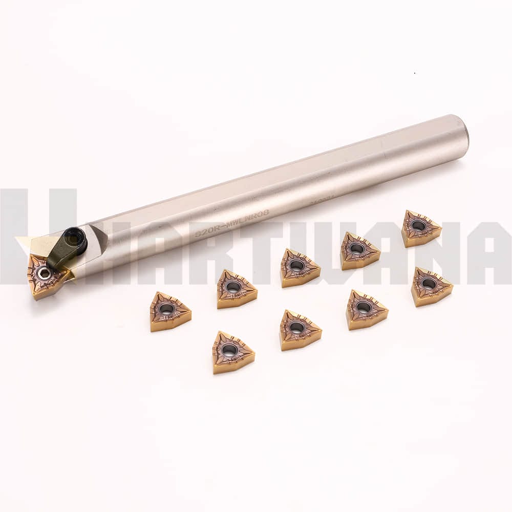 Lathe Indexable Boring Bar Holder S20R-MWLNR08 with Carbide Insert WNMG080404FH 10PCS