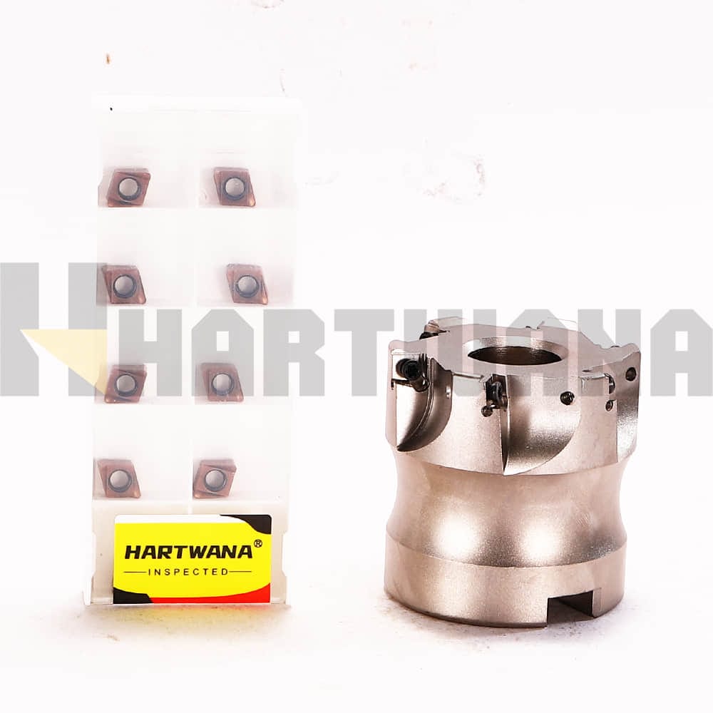 50mm Face End Mill 90 Degree Indexable Milling Inserts Double-sided 4NKT06 With R8-FMB22 Shank
