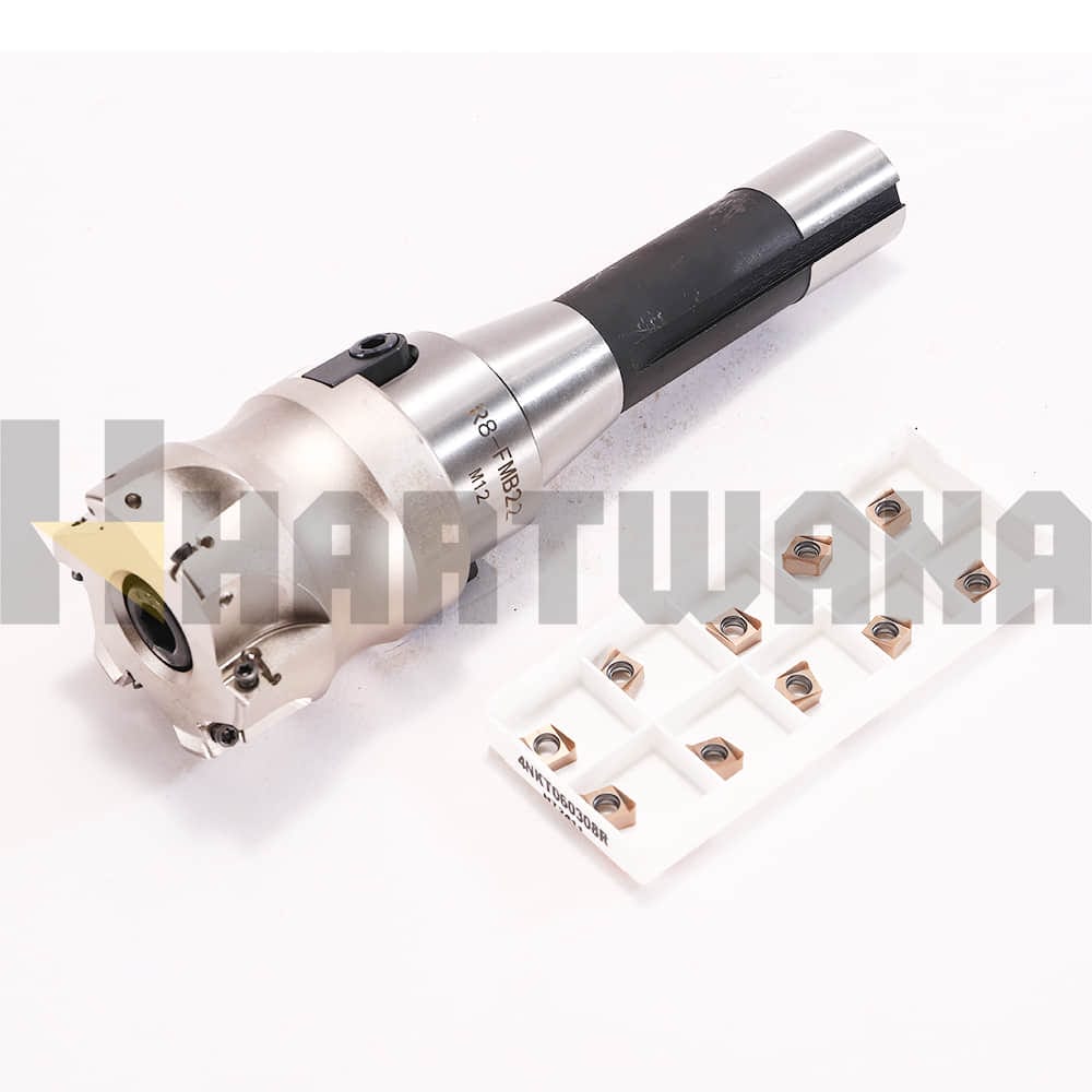 50mm Face End Mill 90 Degree Indexable Milling Inserts Double-sided 4NKT06 With R8-FMB22 Shank