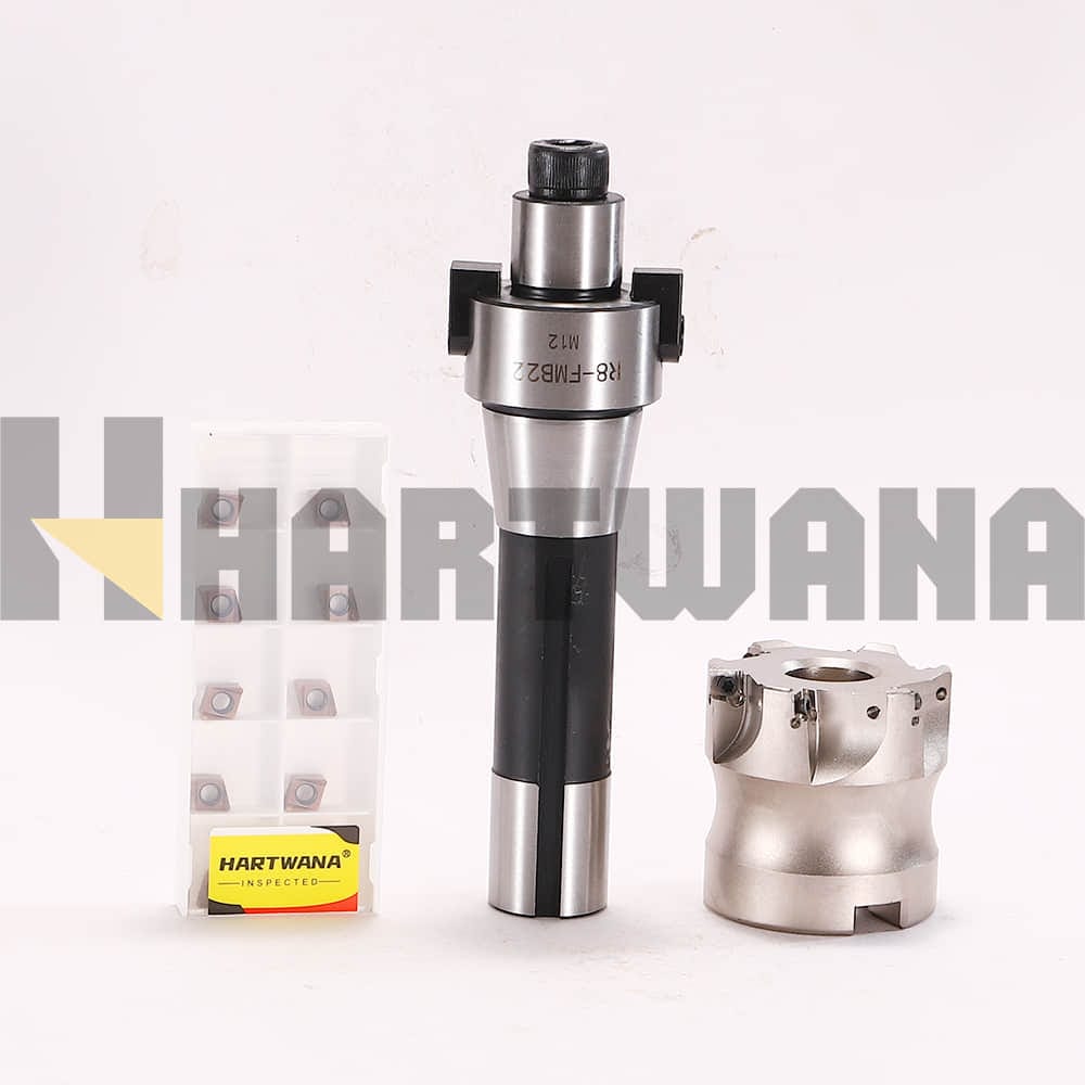50mm Face End Mill 90 Degree Indexable Milling Inserts Double-sided 4NKT06 With R8-FMB22 Shank