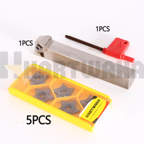 HARTWANA Lathe Grooving Holder 16mmX16mm PCHR16-24 Indexable Carbide Inserts Pentagonal 5 Flutes Width 2mm