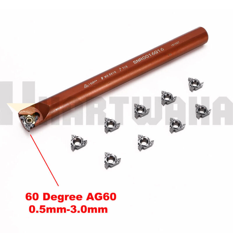 Lathe Internal Threading Boring Holder 5/8" SNR0016Q16 Indexable Inserts 16IRMAG60 10PCS
