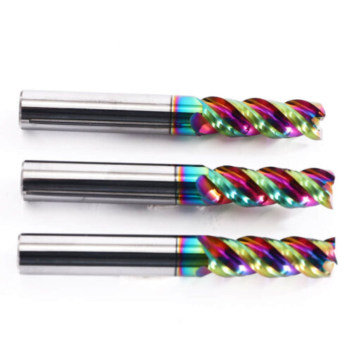 3PCS 5/16" Solid Carbide End Mills U-Flute Polished AlTiN 4 Flute D8X24X60X3T For Copper and Aluminum