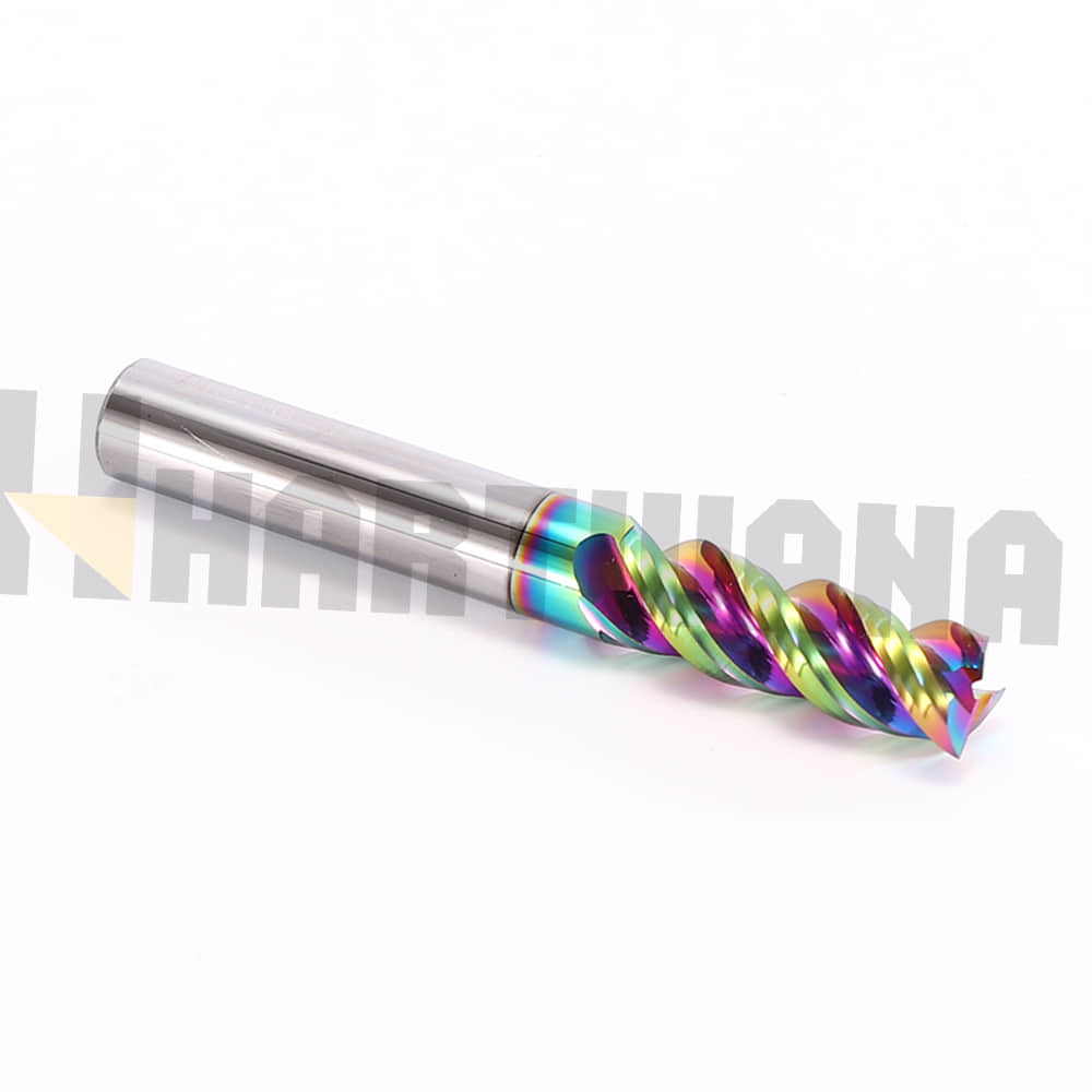 3PCS 5/16" Solid Carbide End Mills U-Flute Polished AlTiN 4 Flute D8X24X60X3T For Copper and Aluminum