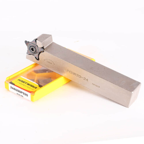 5PCS 24N200P020 Carbide Grooving Inserts Pentagonal 5 Flutes Width 2mm Indexable Lathe Holder PCHR20-24
