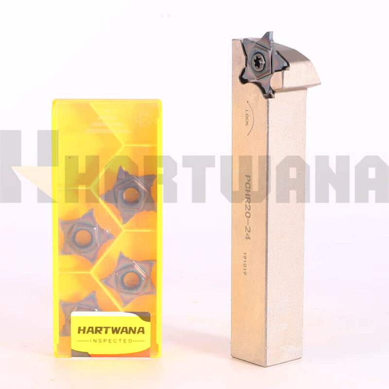 5PCS 24N200P020 Carbide Grooving Inserts Pentagonal 5 Flutes Width 2mm Indexable Lathe Holder PCHR20-24